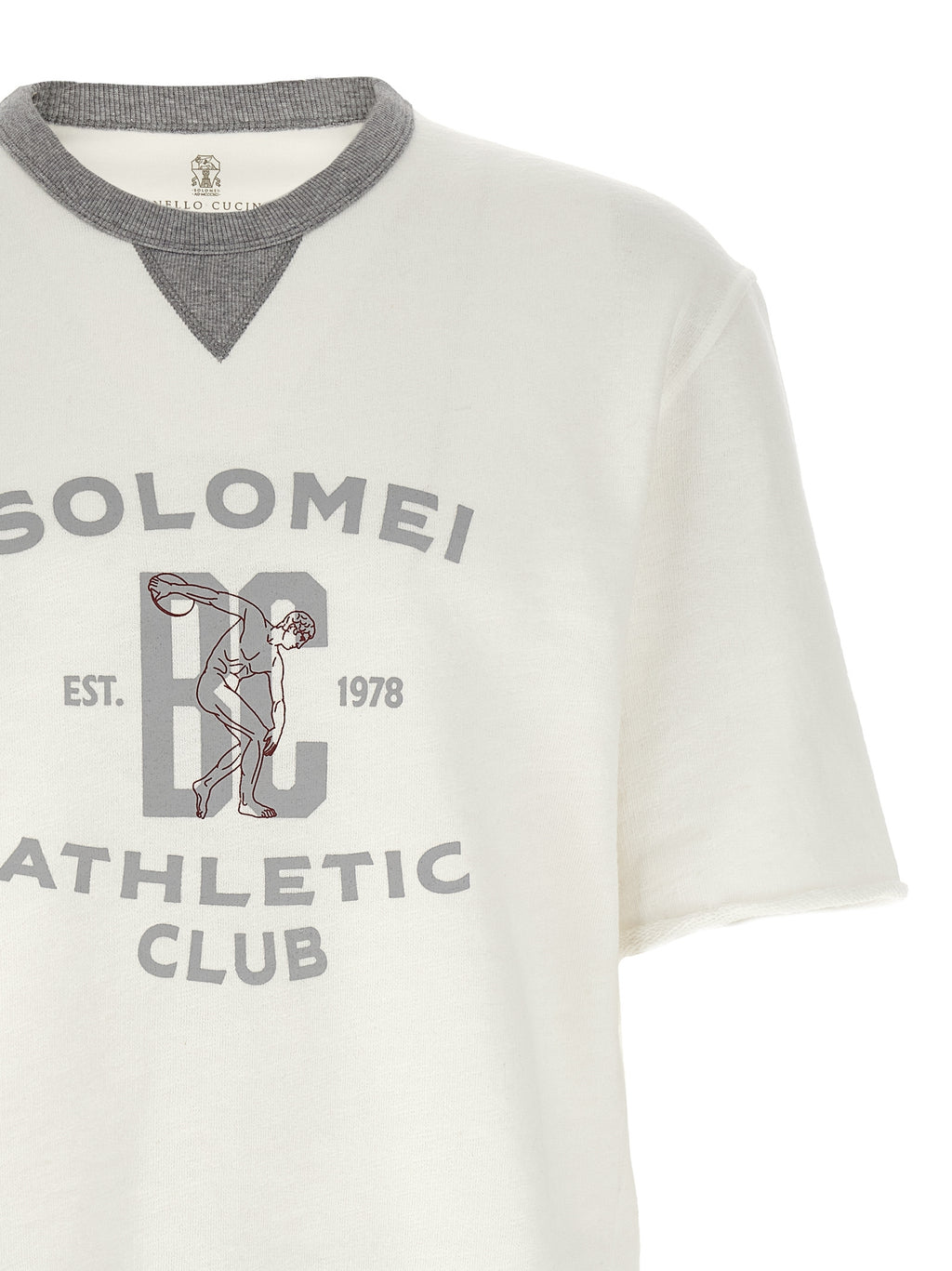 Sudadera blanca de algodón Brunello Cucinelli