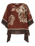 Blusa de seda burdeos de Brunello Cucinelli