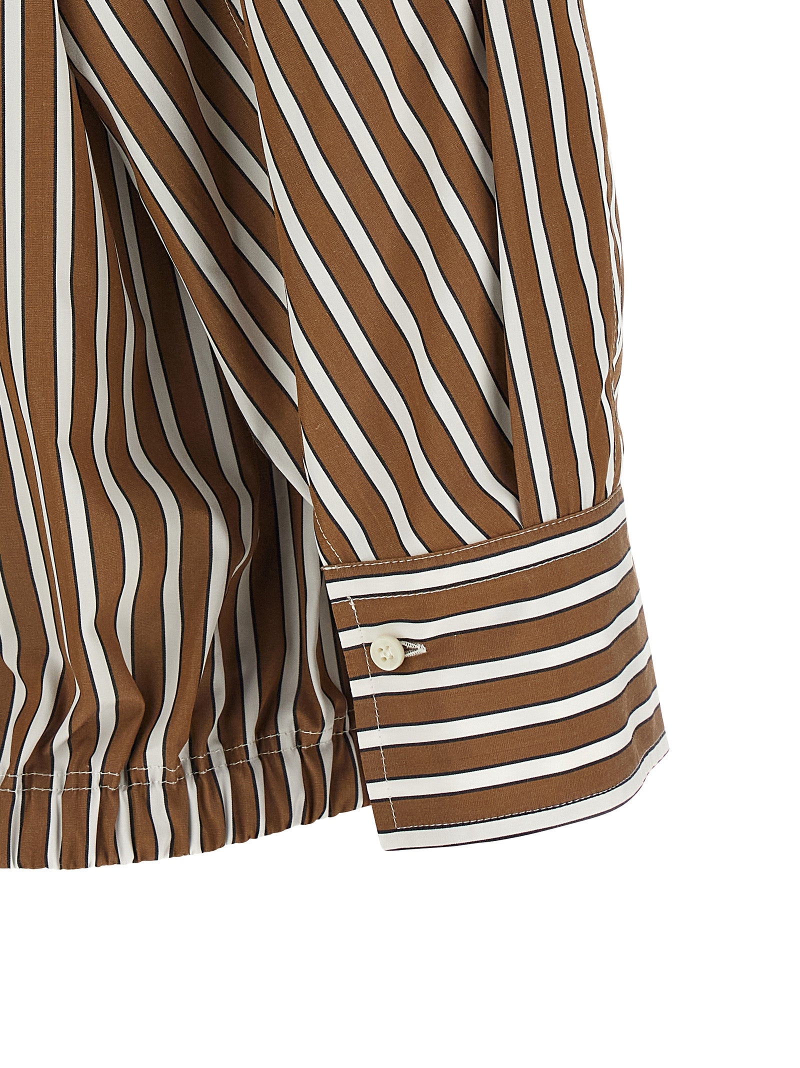 Blusa de algodón marrón Brunello Cucinelli