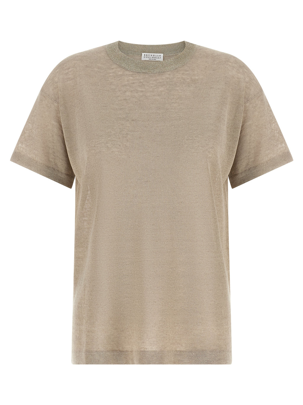Cárdigan de lino beige Brunello Cucinelli