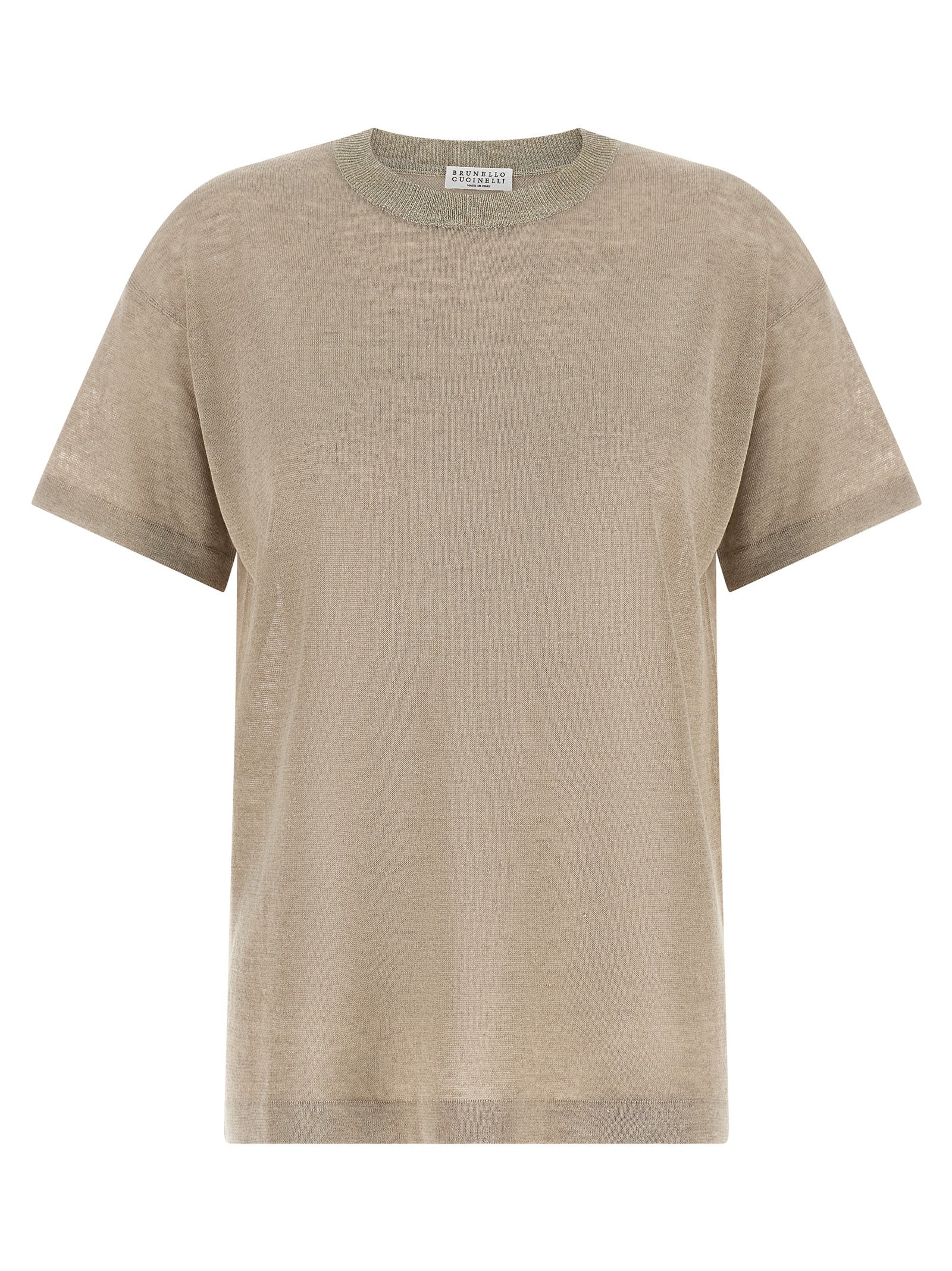 Cárdigan de lino beige Brunello Cucinelli
