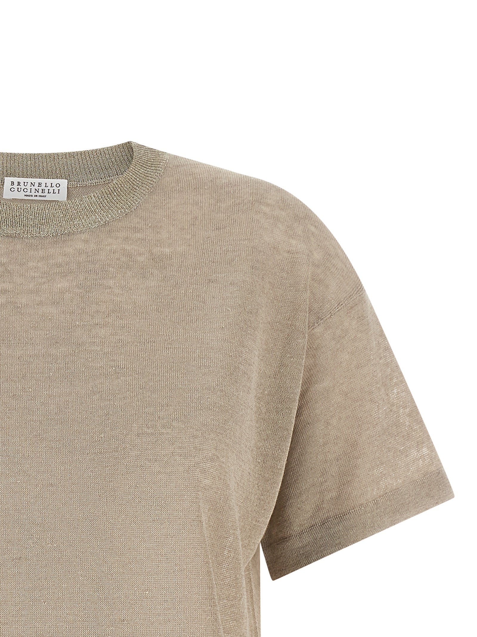 Cárdigan de lino beige Brunello Cucinelli