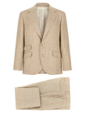 Traje de dos piezas de seda beige Brunello Cucinelli