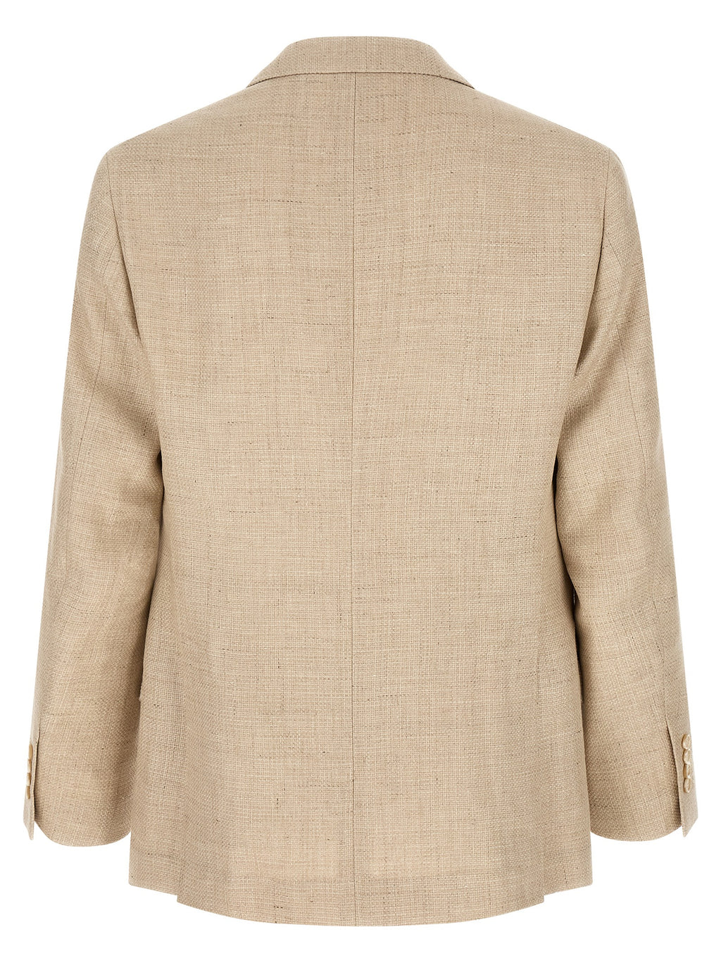 Traje de dos piezas de seda beige Brunello Cucinelli