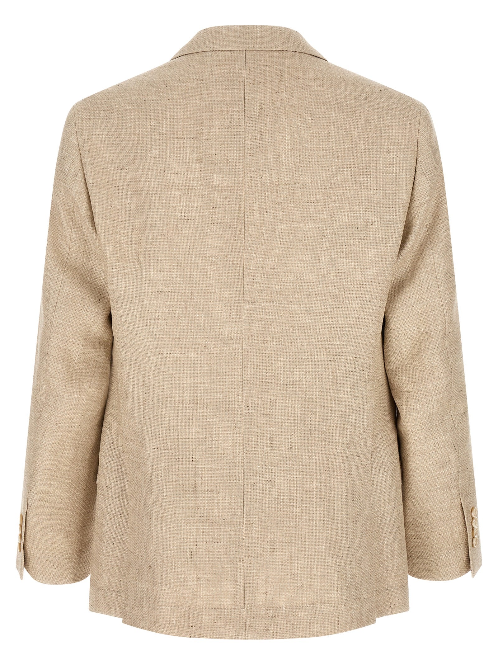 Traje de dos piezas de seda beige Brunello Cucinelli