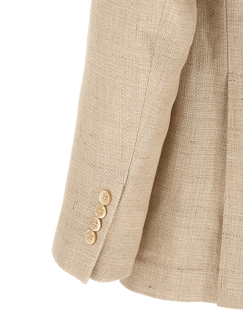 Traje de dos piezas de seda beige Brunello Cucinelli