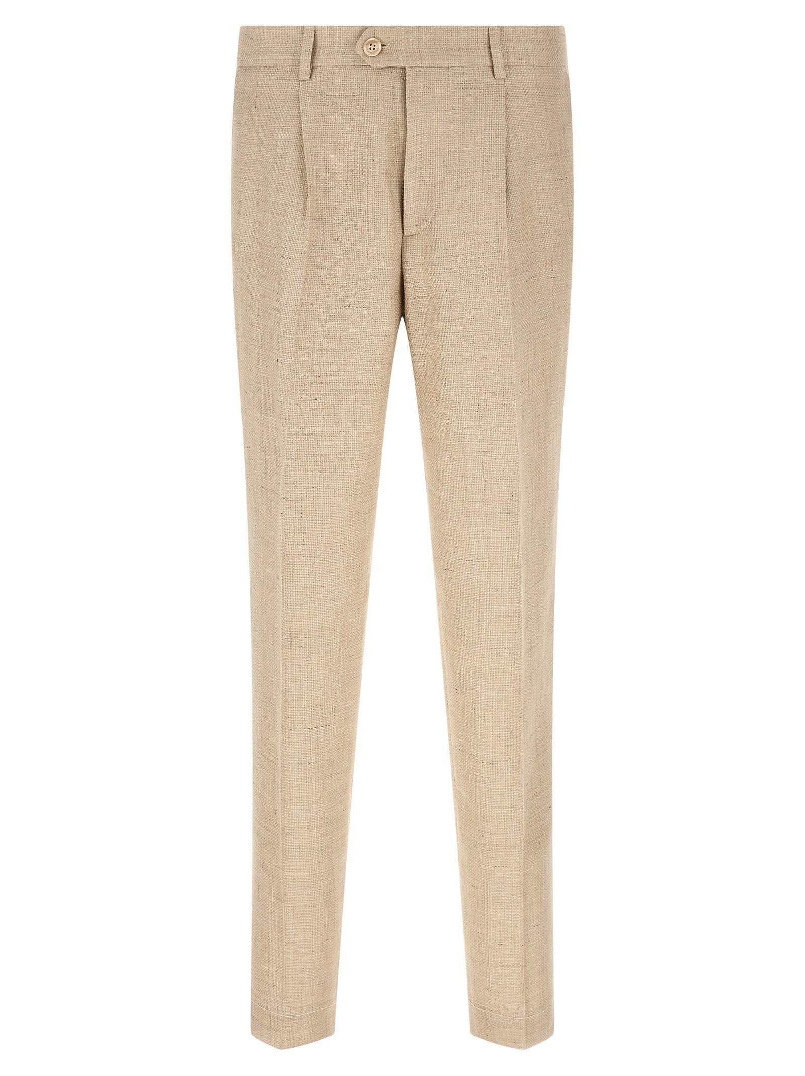 Traje de dos piezas de seda beige Brunello Cucinelli