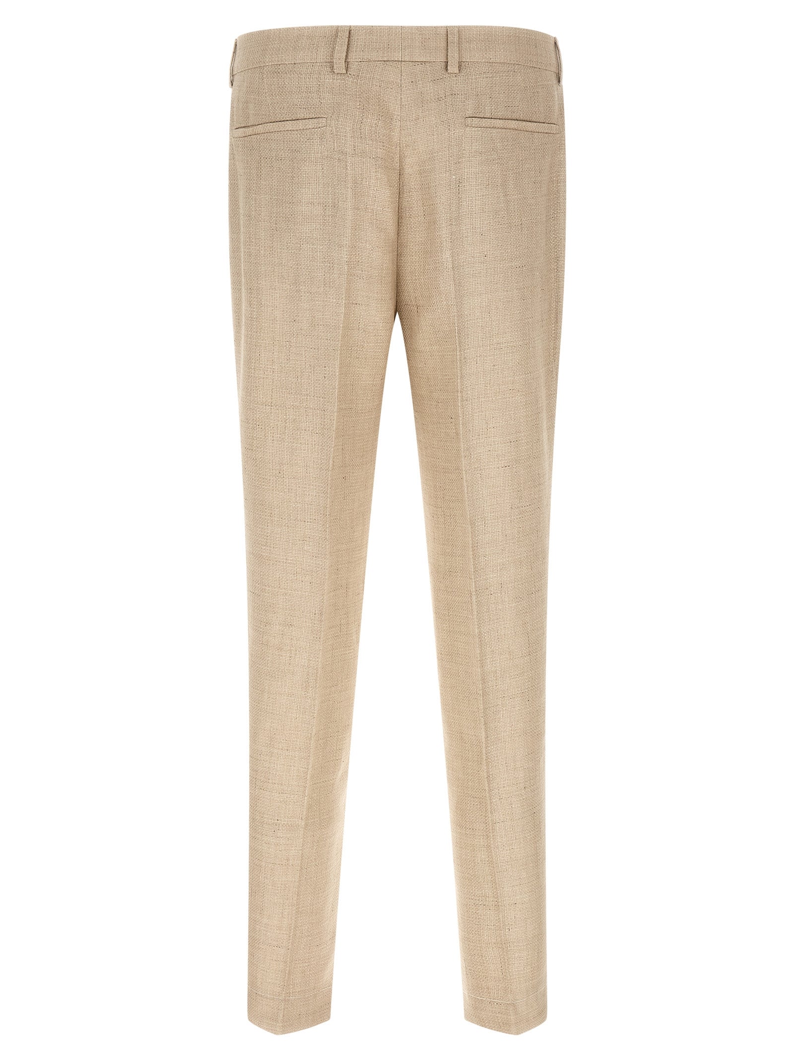 Traje de dos piezas de seda beige Brunello Cucinelli