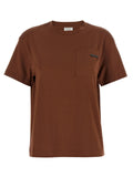 Camiseta de algodón marrón Brunello Cucinelli