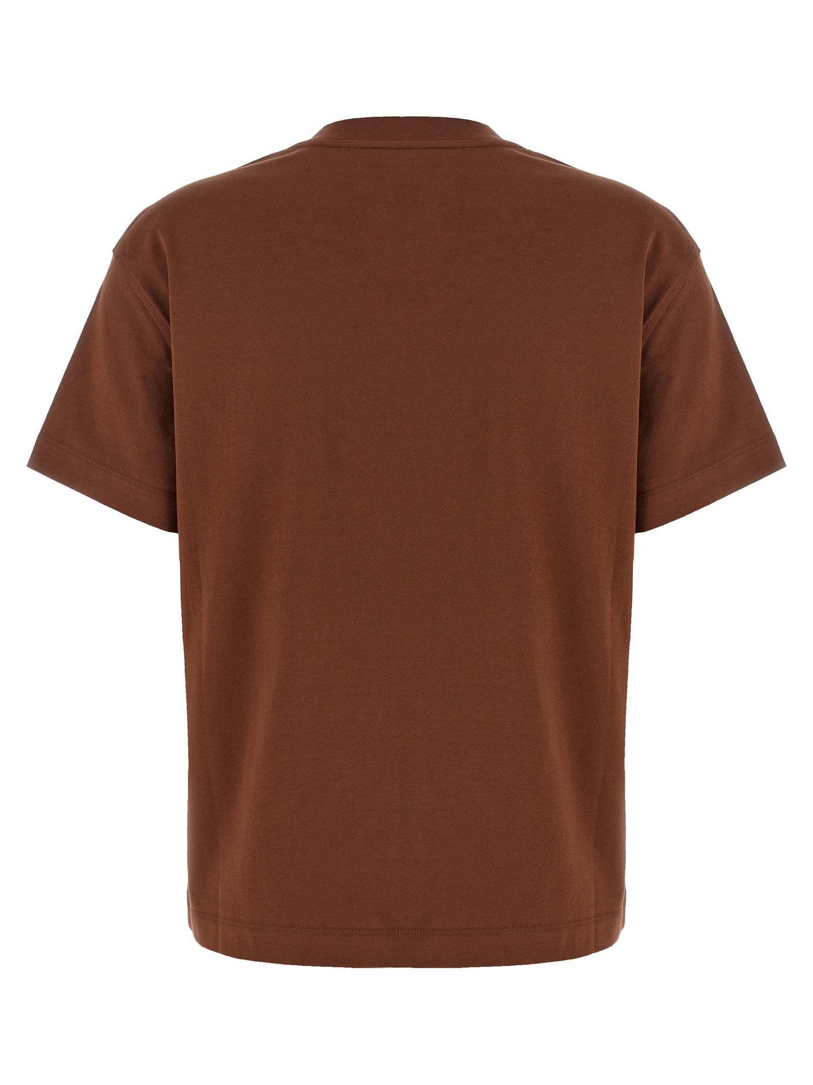 Camiseta de algodón marrón Brunello Cucinelli