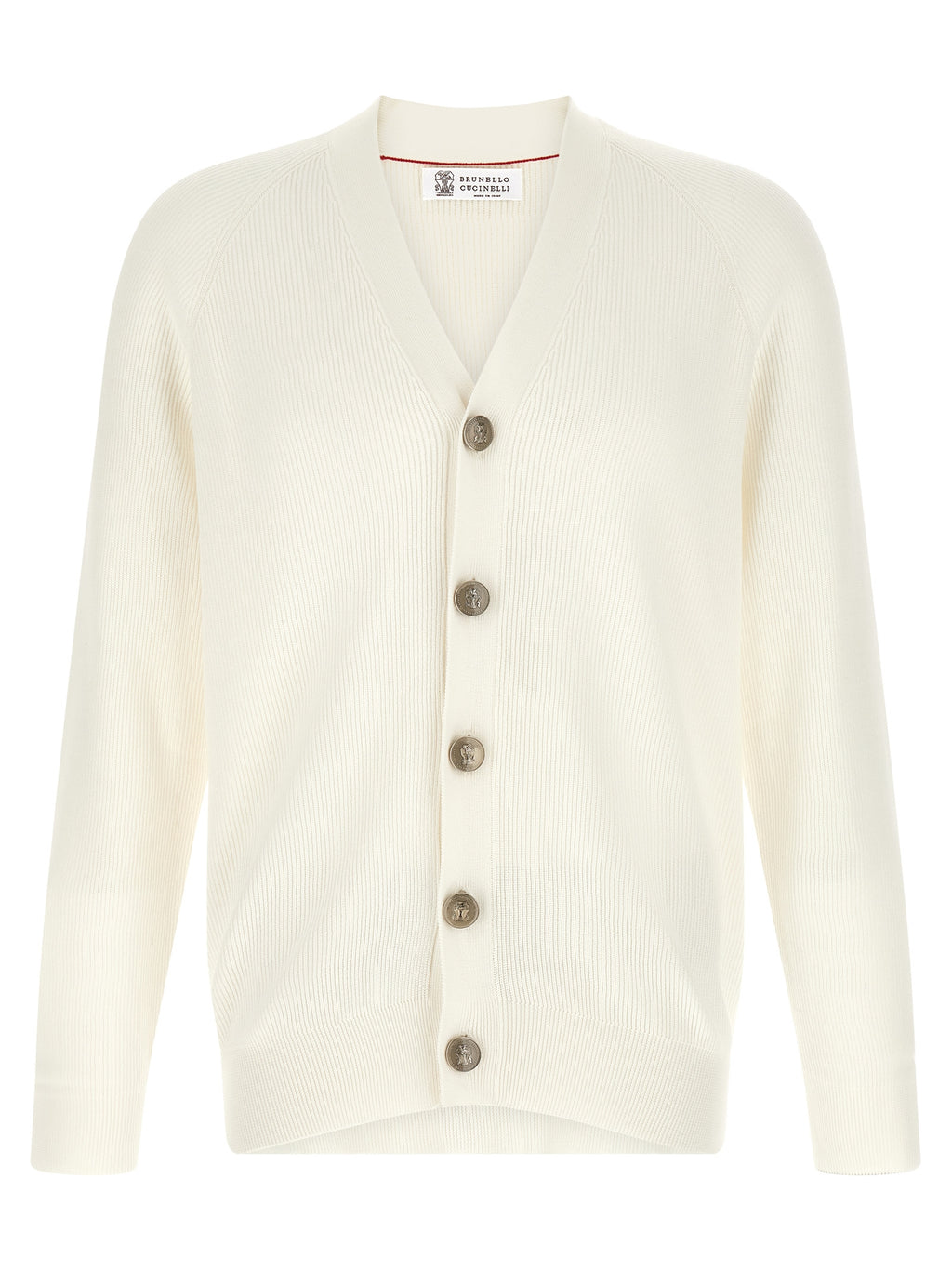 Cárdigan de algodón blanco Brunello Cucinelli