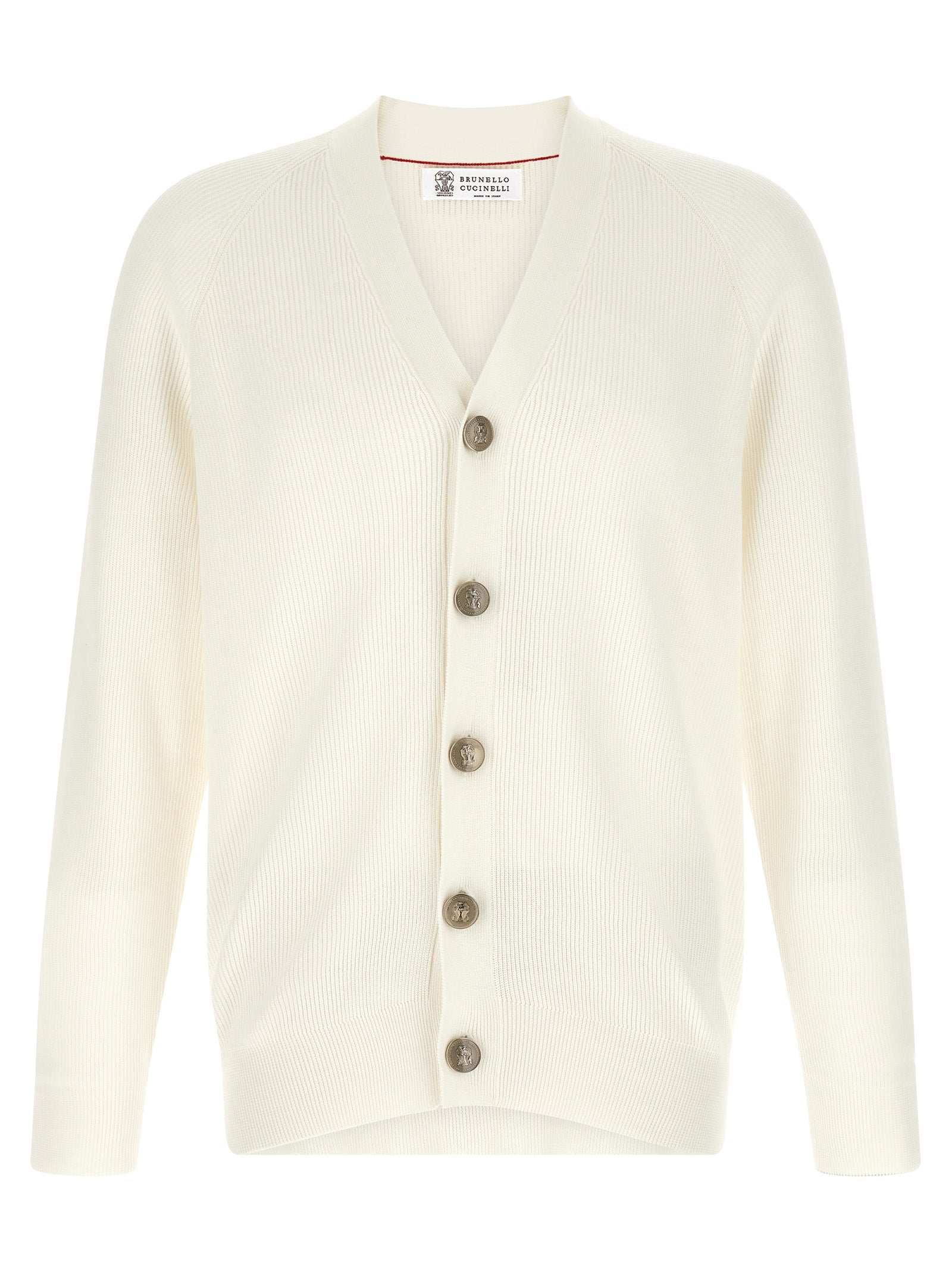 Cárdigan de algodón blanco Brunello Cucinelli