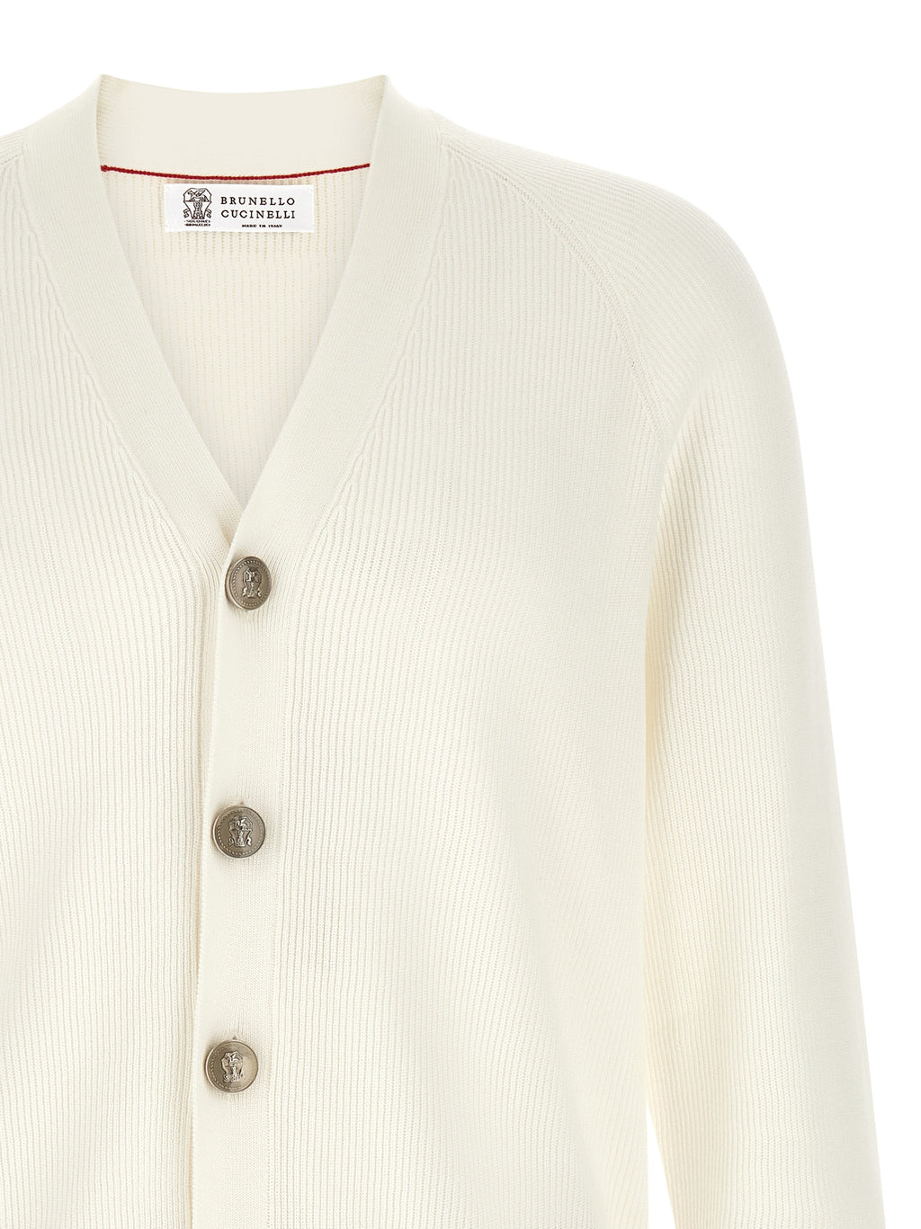 Cárdigan de algodón blanco Brunello Cucinelli