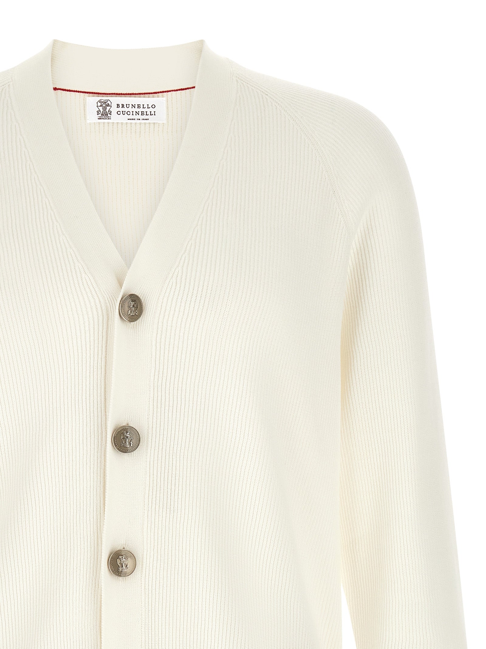 Cárdigan de algodón blanco Brunello Cucinelli