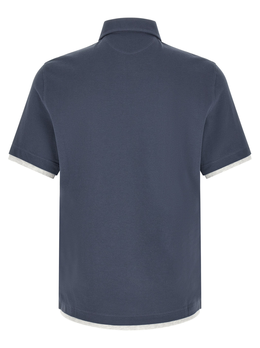 Polo azul de algodón de Brunello Cucinelli