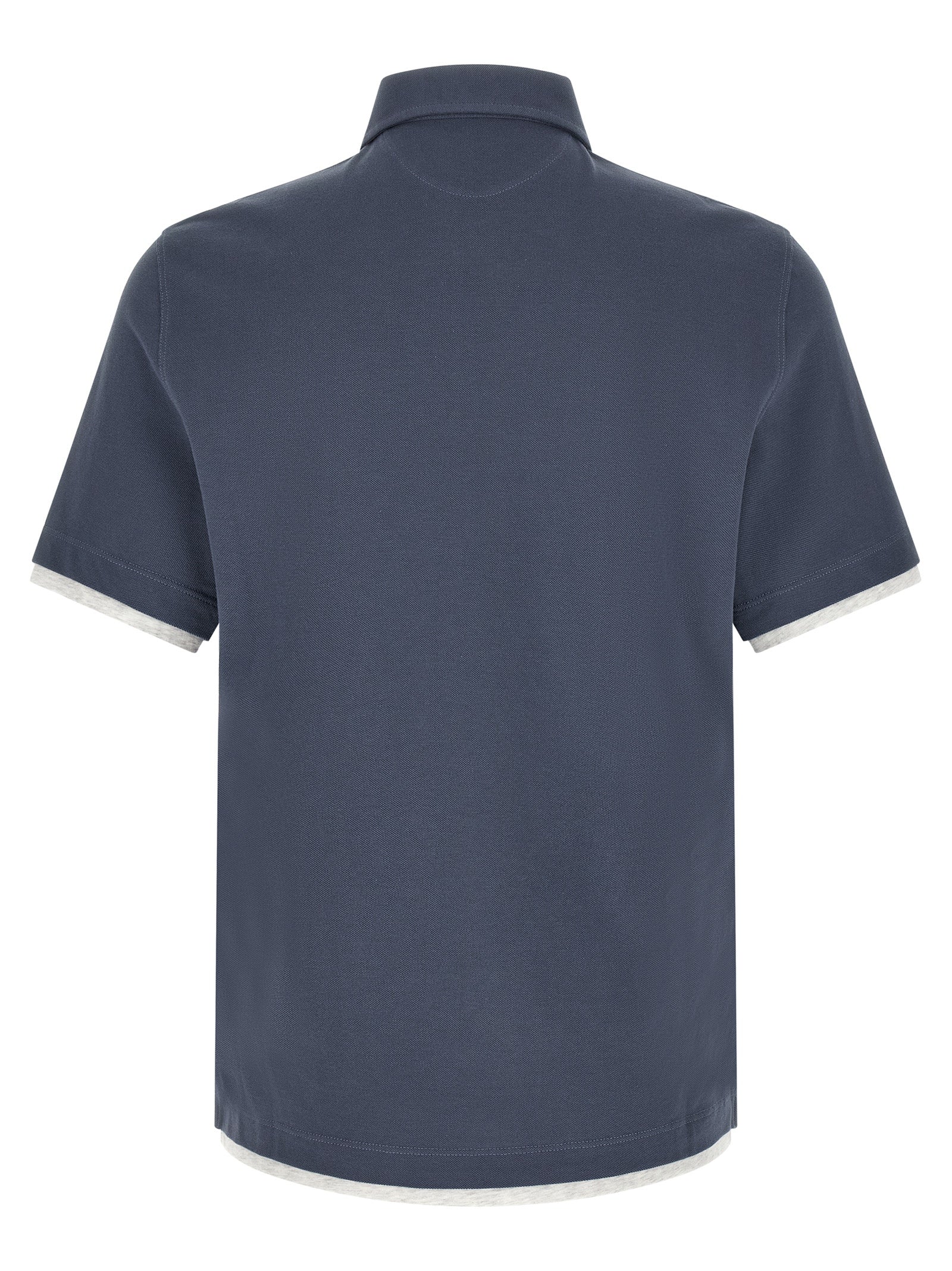 Polo azul de algodón de Brunello Cucinelli