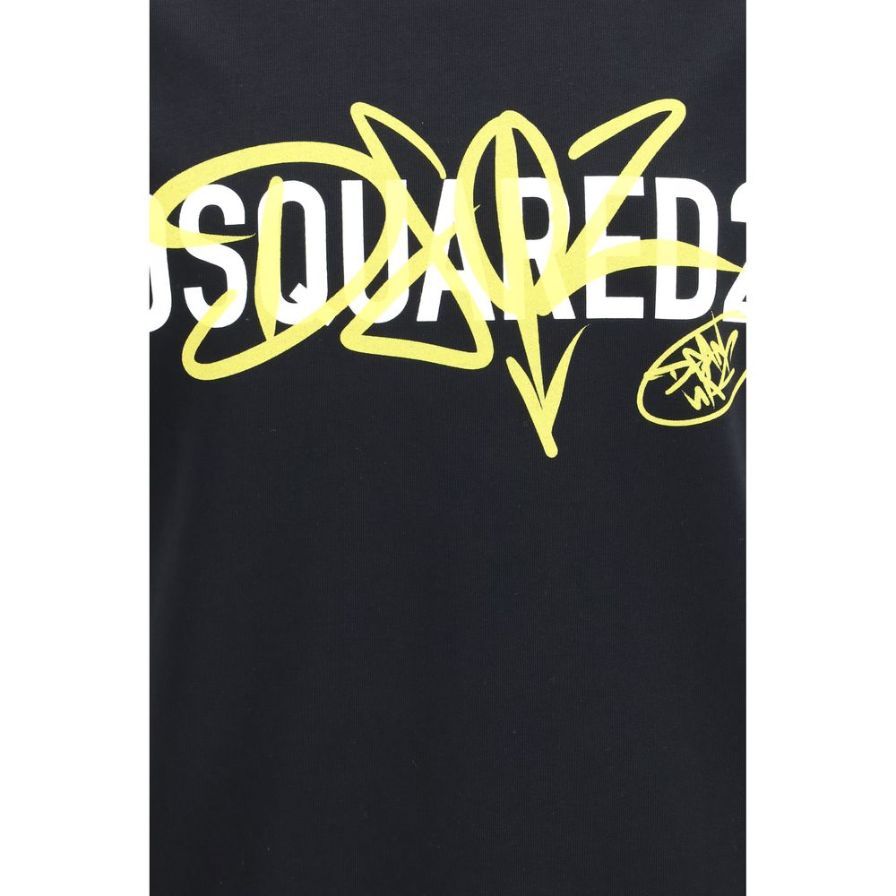 Camiseta de algodón negra Dsquared²