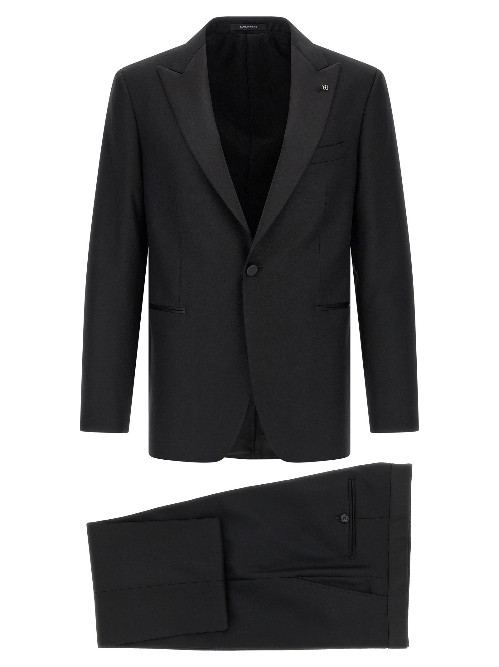 Traje de dos piezas Tagliatore negro de lana virgen