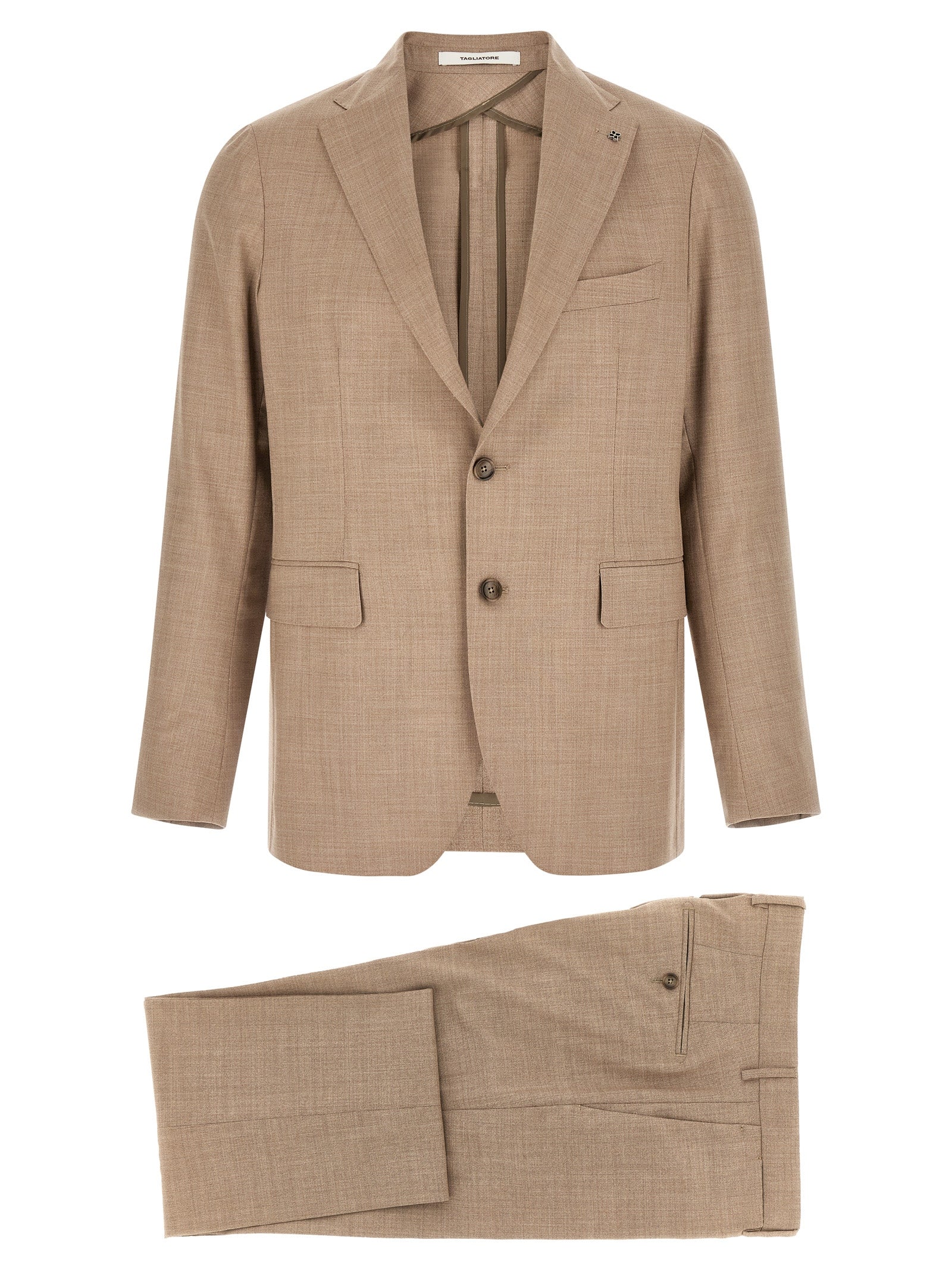 Traje de dos piezas Tagliatore de lana virgen beige