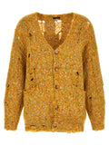 R13 Bicolor Alpaca Leather Cardigan