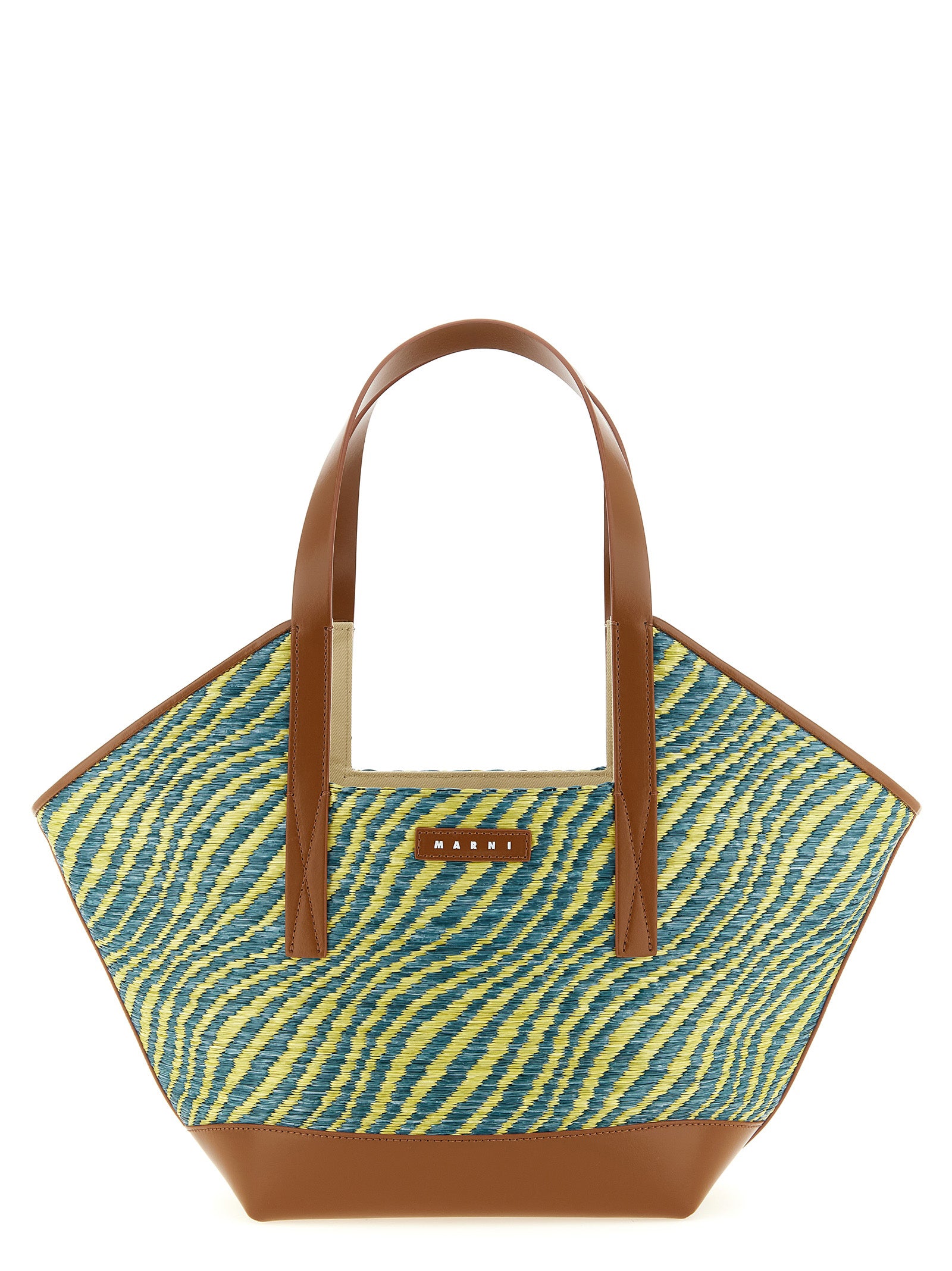 Bolso tote bicolor de poliamida Marni