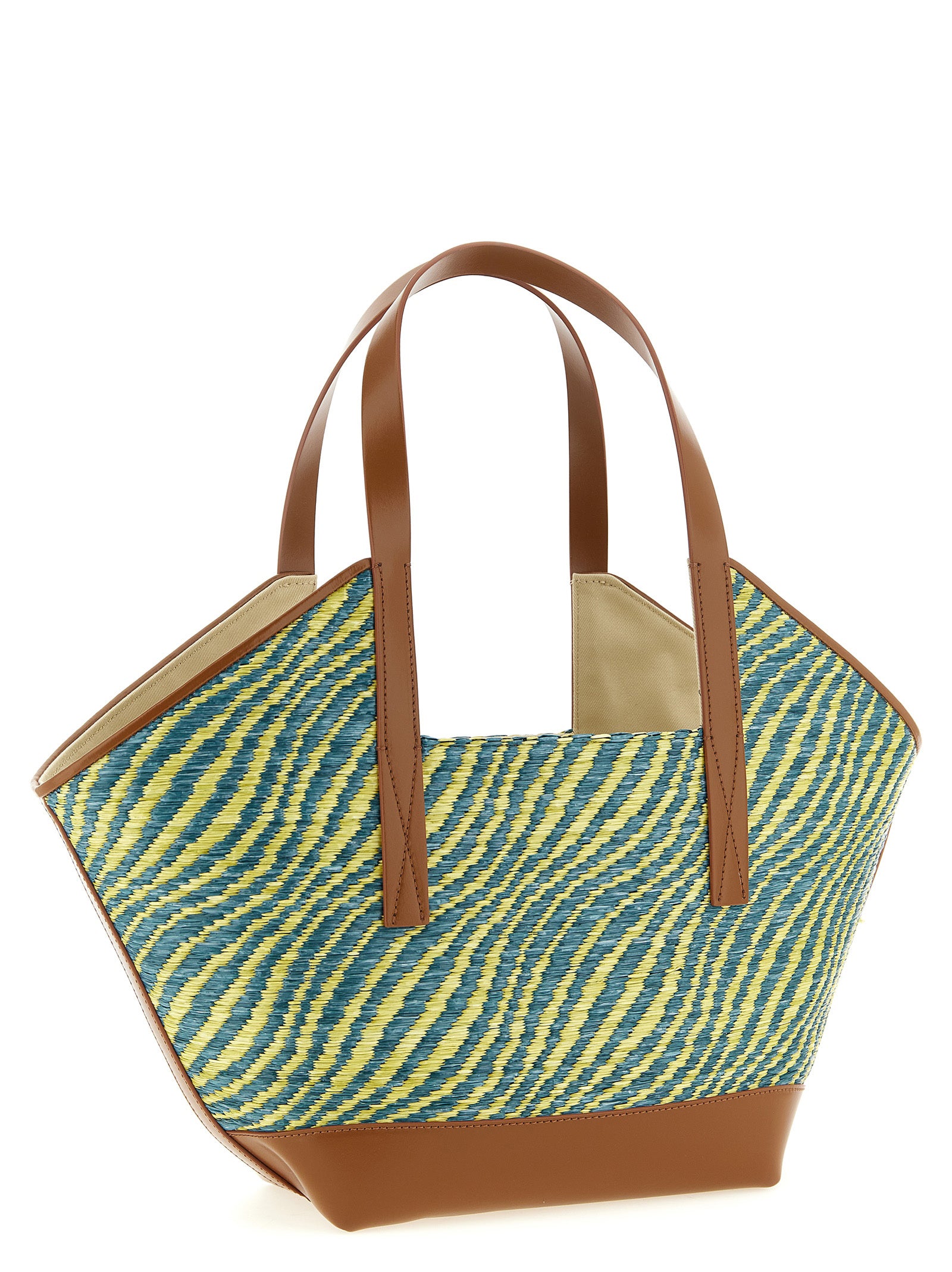 Bolso tote bicolor de poliamida Marni