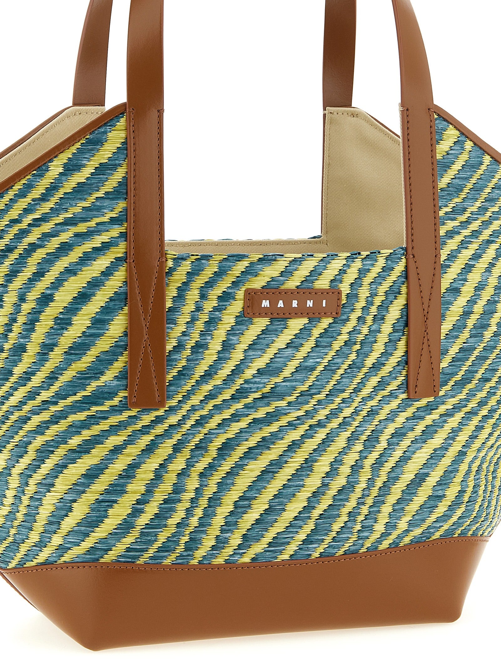 Bolso tote bicolor de poliamida Marni