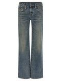 R13 Blue Cotton Flared Jeans