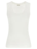 P.A.R.O.S.H. White Cotton Sleeveles T-Shirt