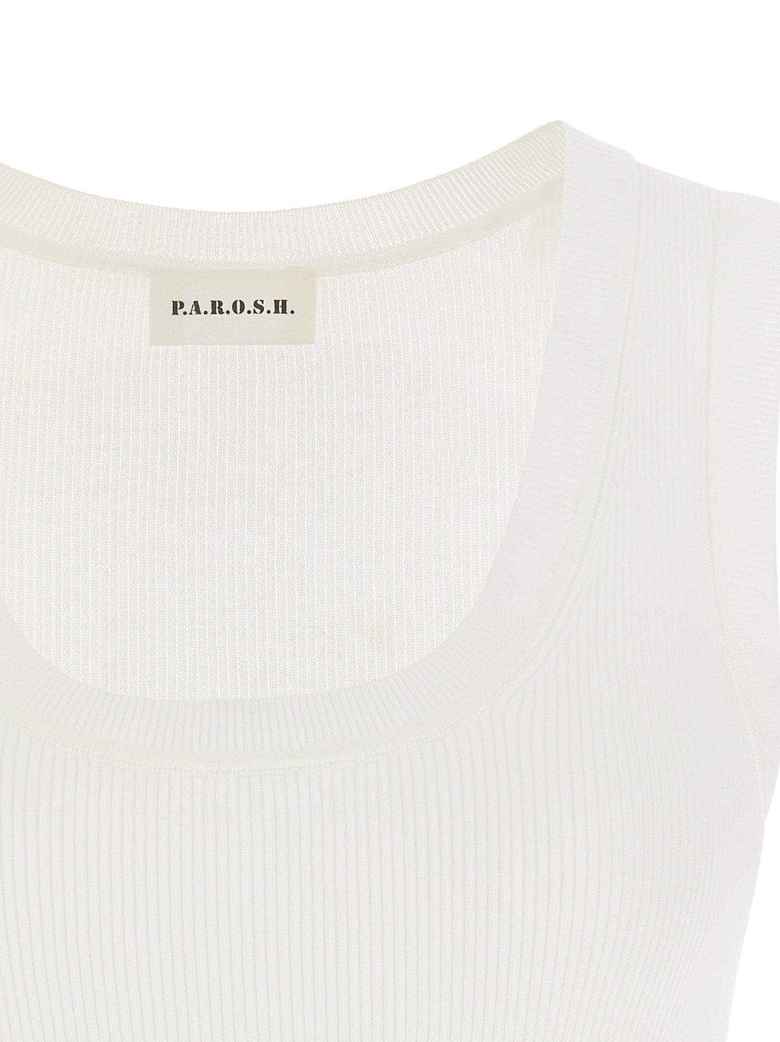Camiseta sin mangas de algodón blanco P.A.R.O.S.H.