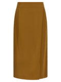 Alberto Biani Brown Viscose Midi Skirt