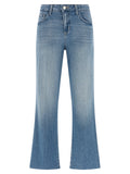 L'Agence Blue Cotton Flared Jeans