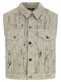 Haikure Gray Cotton Sleeveless Jacket
