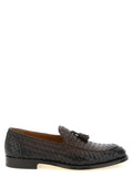 Doucal's Brown Calfskin Slip-On Loafers