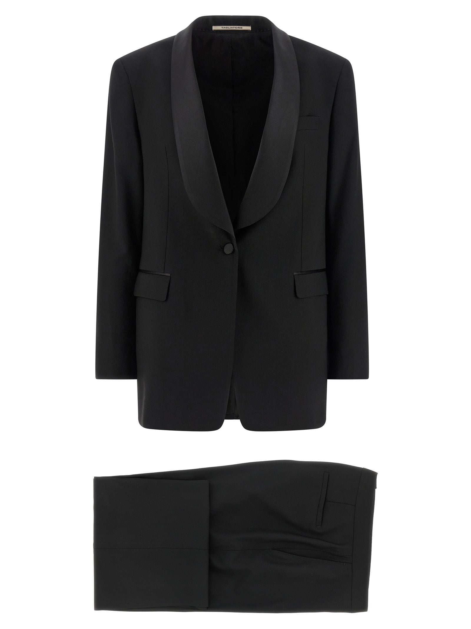 Traje de dos piezas Tagliatore negro de lana virgen
