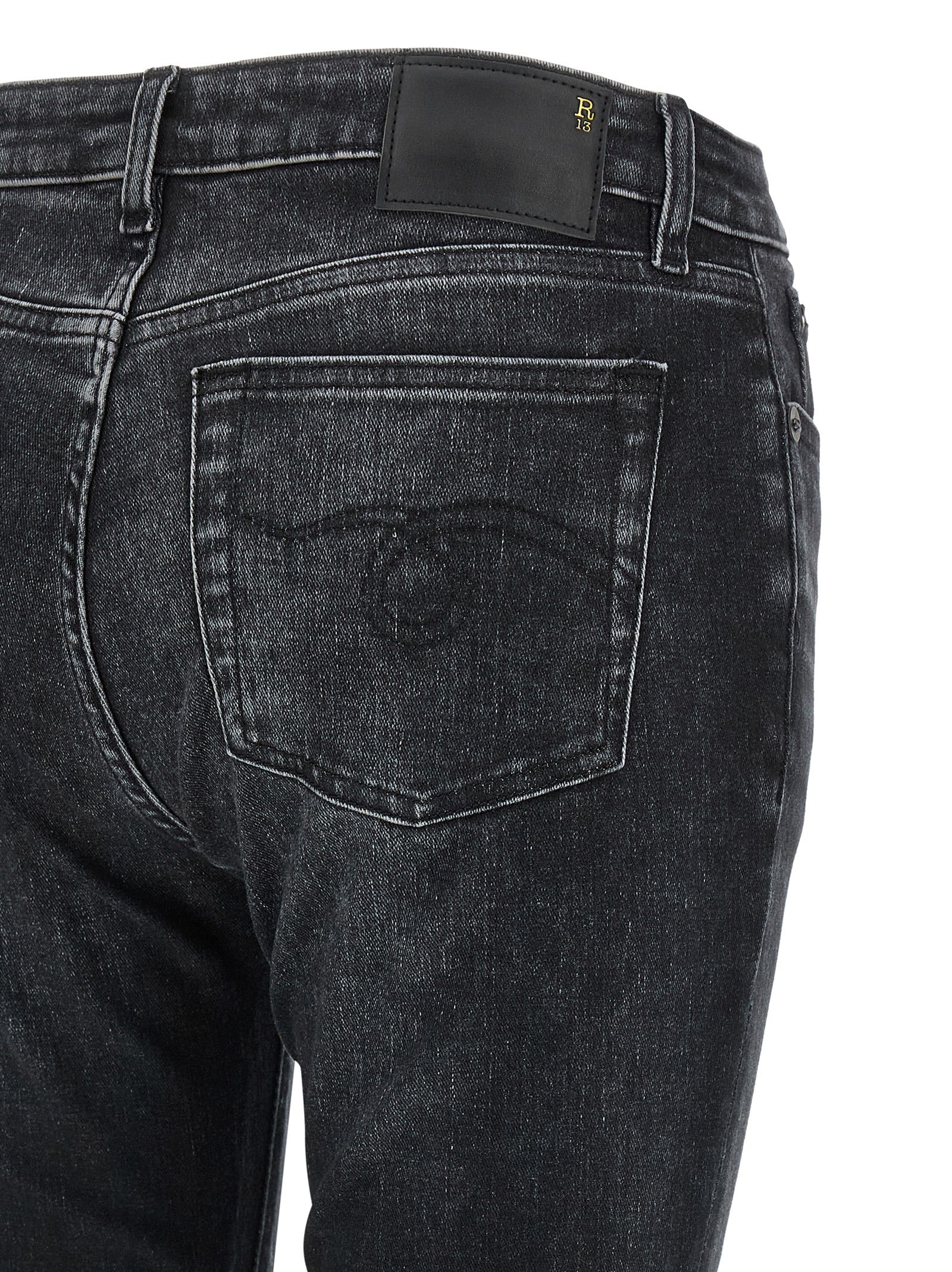 Vaqueros R13 de algodón negro