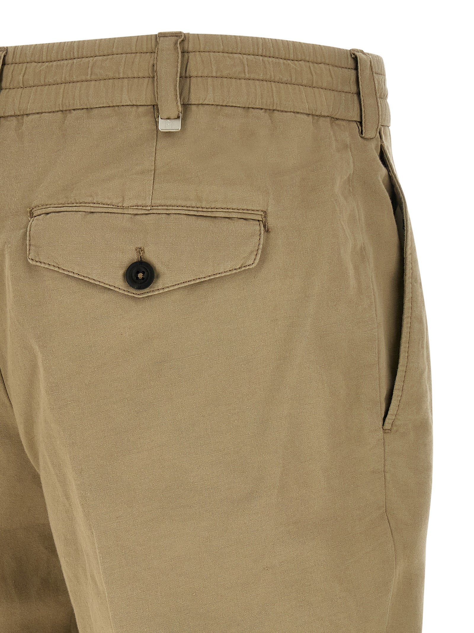 Pantalones casuales de lino beige PT Torino