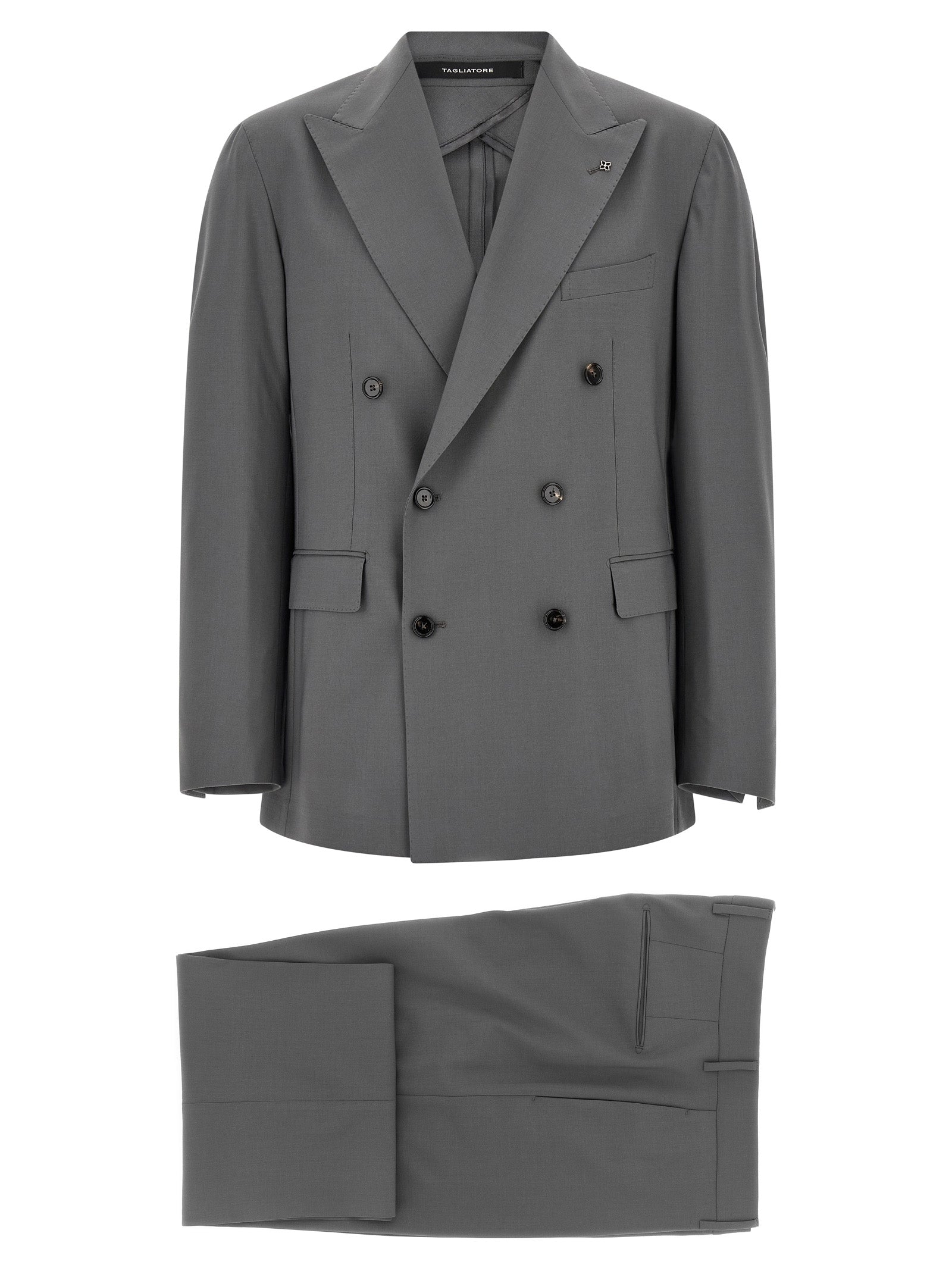 Traje de dos piezas gris de lana virgen Tagliatore