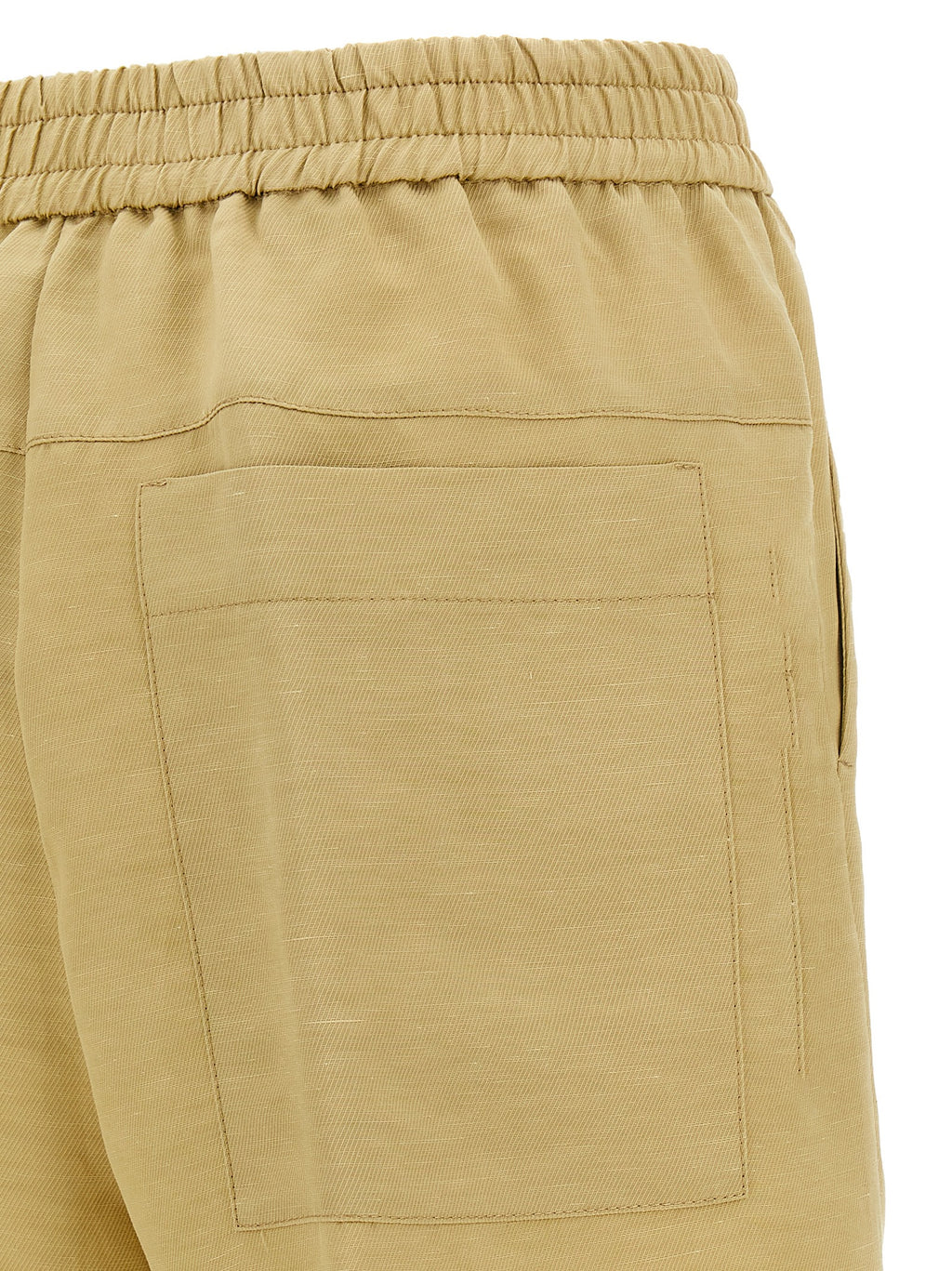 NUDE Beige Viscose Bermuda Shorts