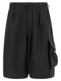 Y-3 Black Polyester Bermuda Shorts