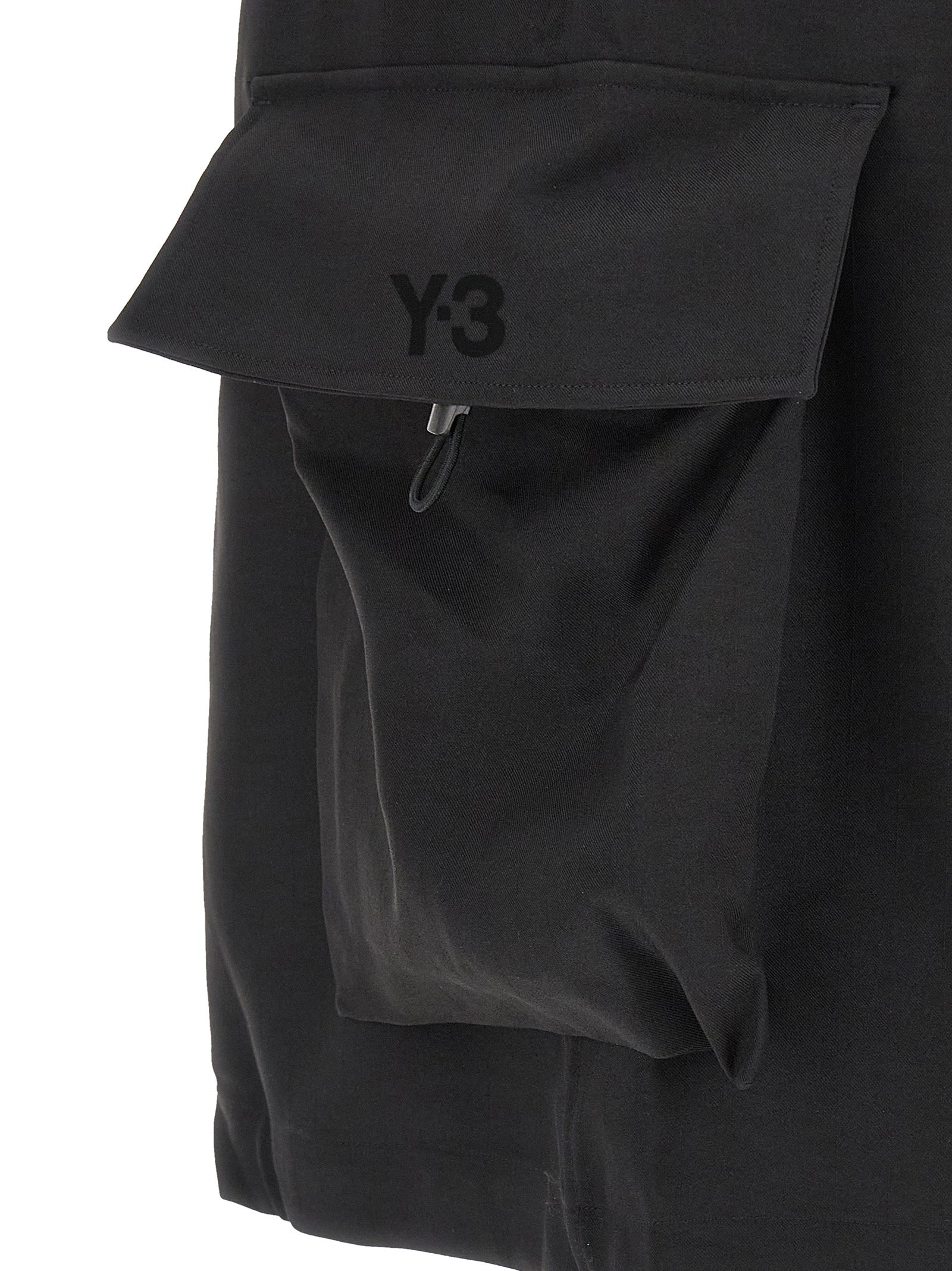 Y-3 Black Polyester Bermuda Shorts