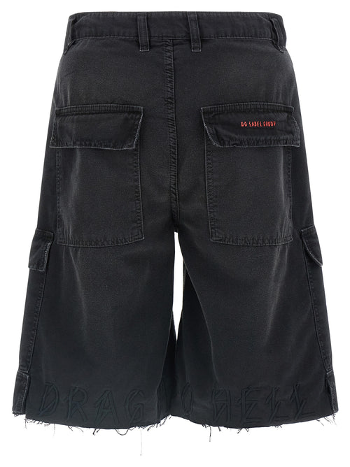 Pantalones cortos bermudas de algodón negro del grupo 44 Label