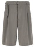 CELLAR DOOR Gray Polyester Bermuda Shorts