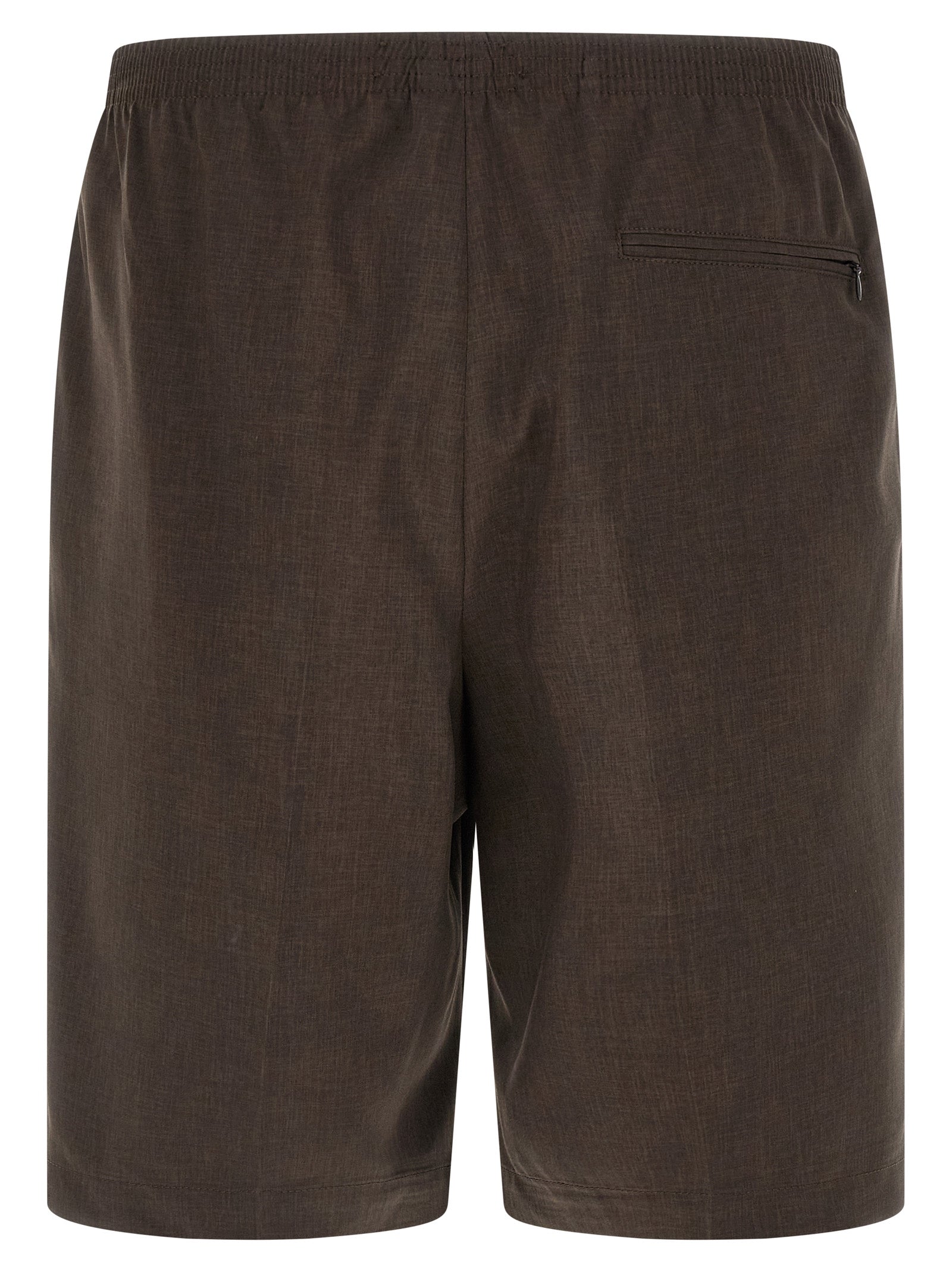 CELLAR DOOR Brown Polyester Bermuda Shorts