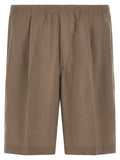 CELLAR DOOR Brown Polyester Bermuda Shorts