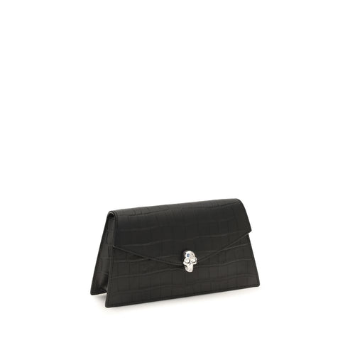 Bolso de hombro Alexander McQueen de piel de becerro negra Bos Taurus