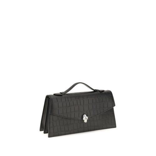 Bolso de hombro Alexander McQueen de piel de becerro negra Bos Taurus