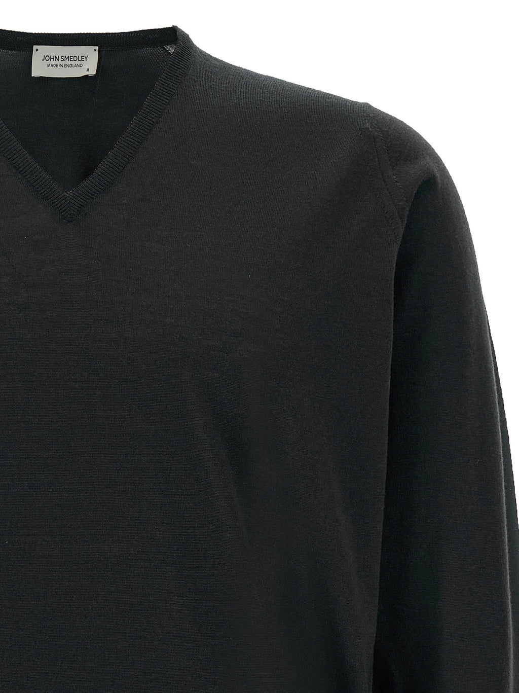 JOHN SMEDLEY Black Merino Wool Cardigan