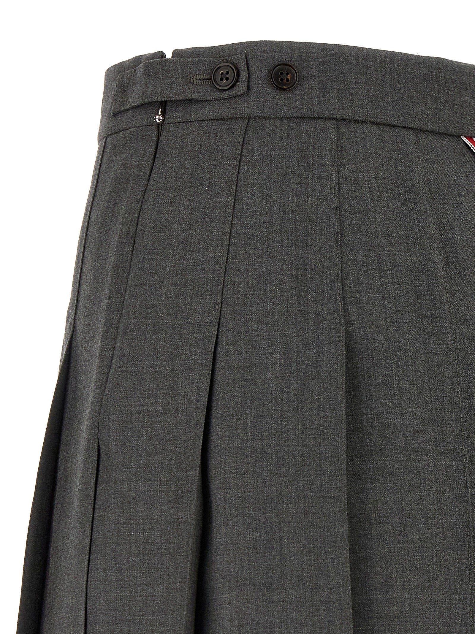 Falda larga Thom Browne de lana gris