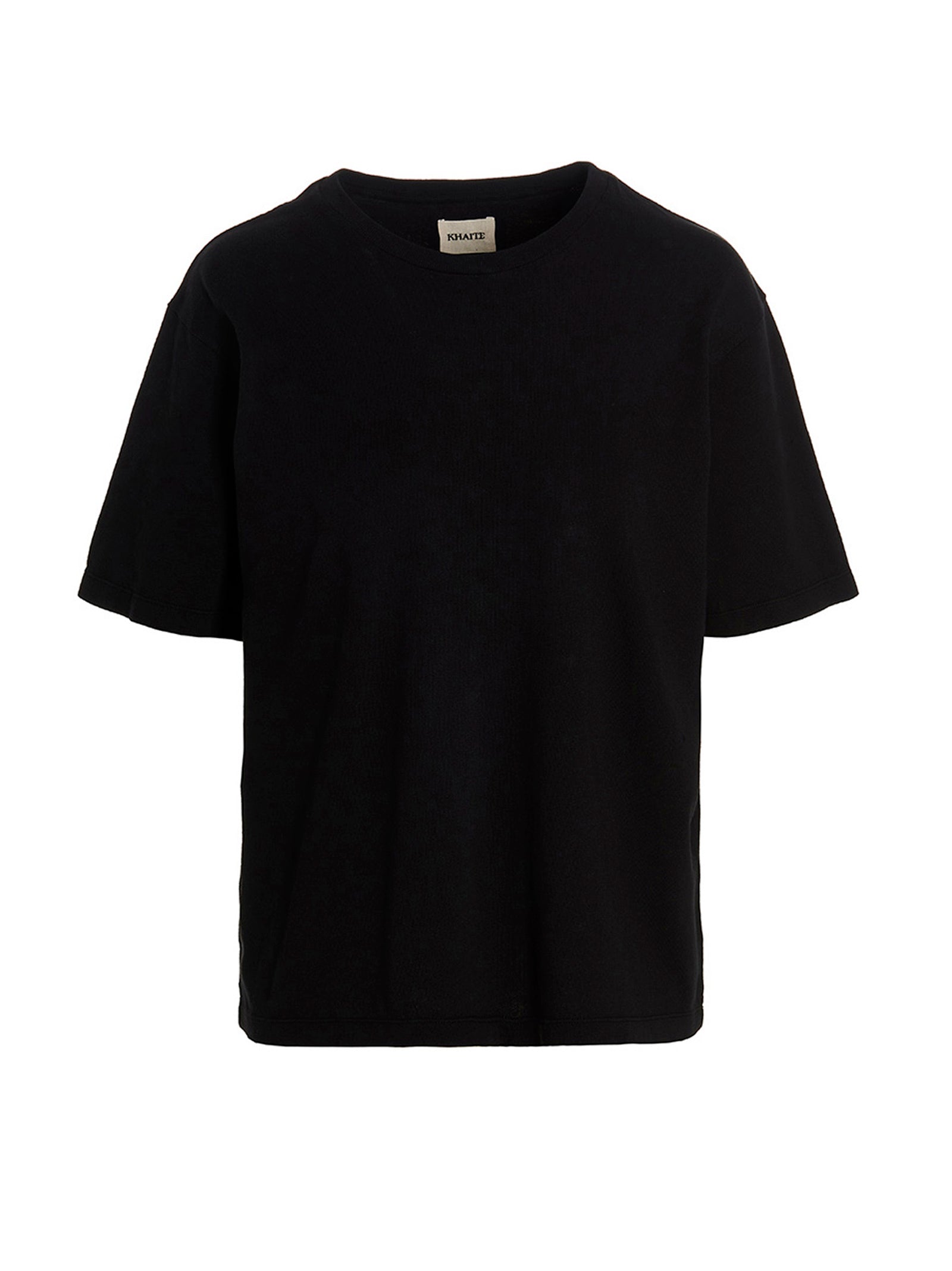 Camiseta de algodón negra Khaite